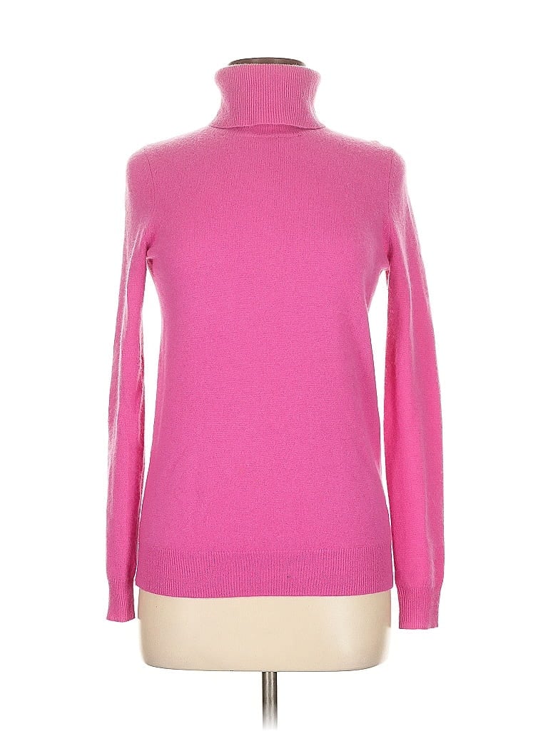 C by Bloomingdales 100% Cashmere Pink Long Sleeve Turtleneck Size M - photo 1