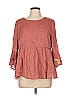 Blue Rain 100% Rayon Pink 3/4 Sleeve Blouse Size L - photo 1