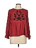Blue Rain 100% Rayon Burgundy Long Sleeve Blouse Size L - photo 1