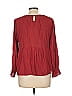 Blue Rain 100% Rayon Burgundy Long Sleeve Blouse Size L - photo 2