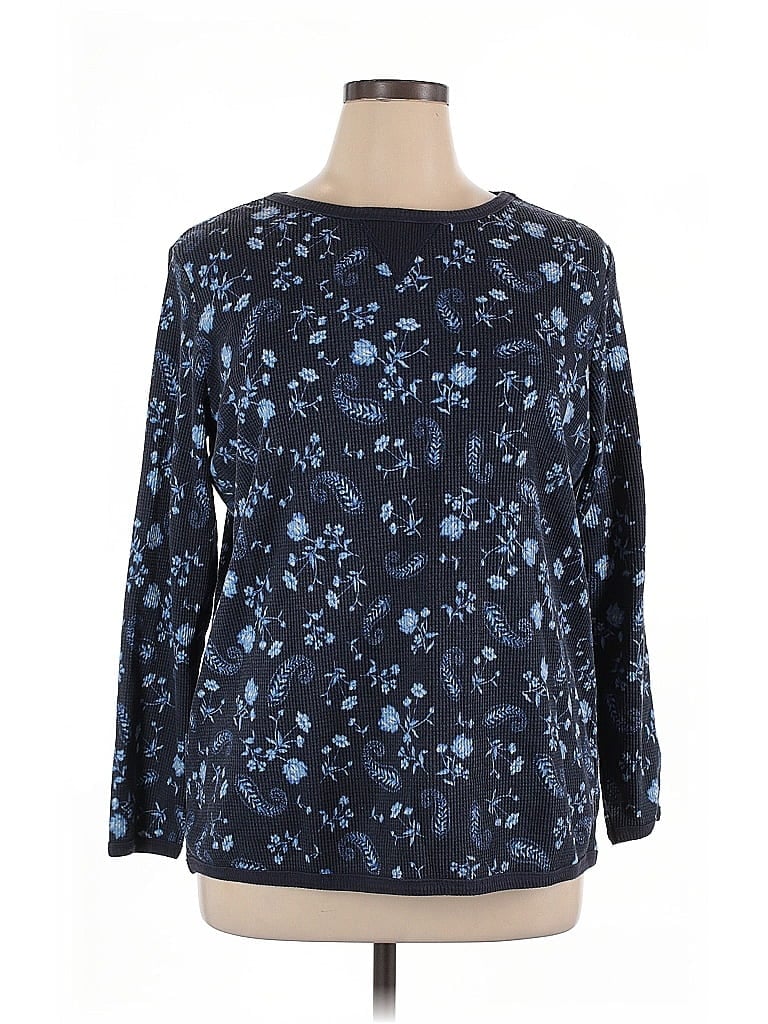 Woman Within Blue Pullover Sweater Size 14 - 16 - photo 1