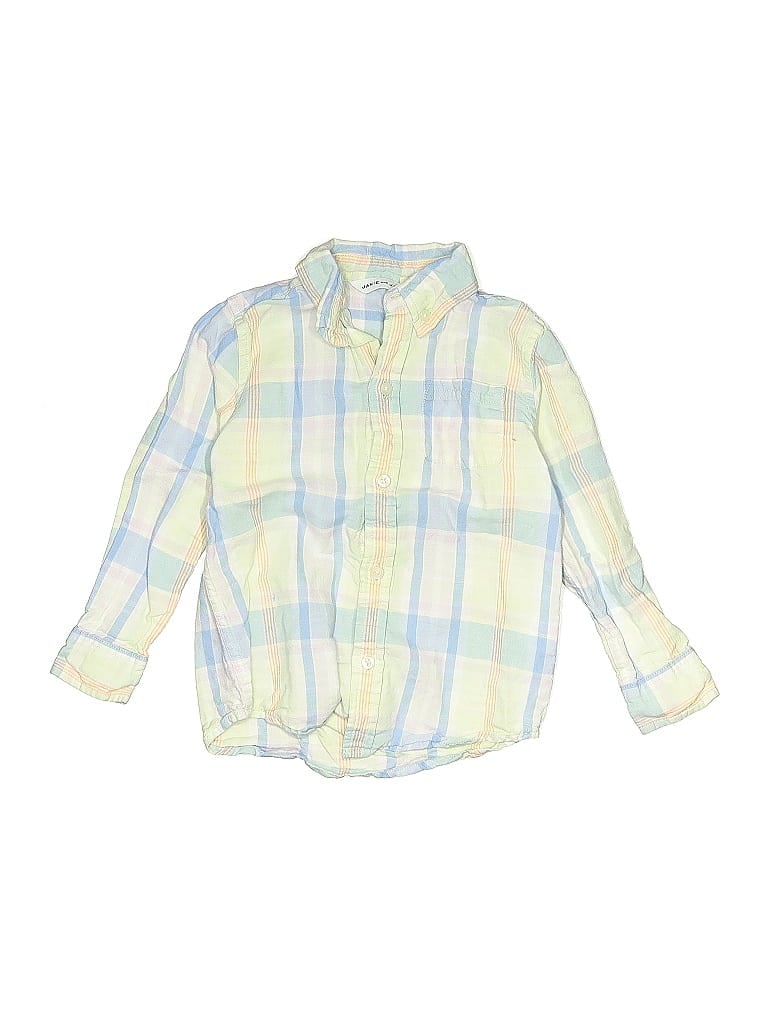Pre-owned Janie And Jack Kids' Long Sleeve Button Down Shirt In Yellow