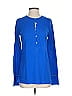 Hartford 100% Cotton Blue Long Sleeve Henley Size (3) - photo 1