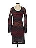 M Missoni 100% Polyester Chevron-herringbone Burgundy Black Cocktail Dress Size EU (IT) 38 / US 2 - photo 1