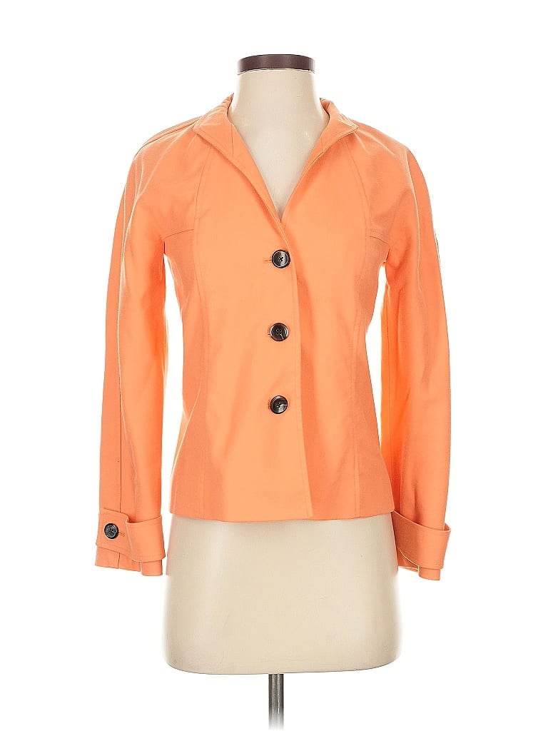 Pre-owned Linda Allard Ellen Tracy Blazer Jacket In Orange