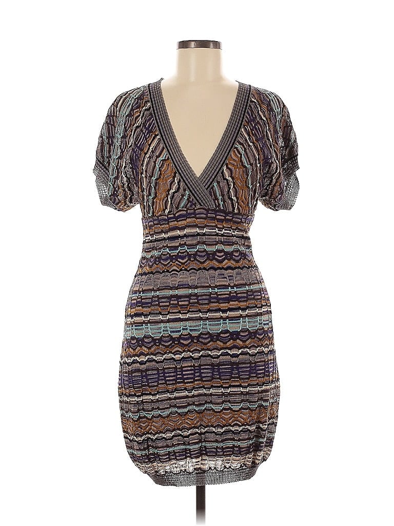 M Missoni 100% Polyamide Print Brown Black Cocktail Dress Size EU (IT) 44 / US 8 - photo 1