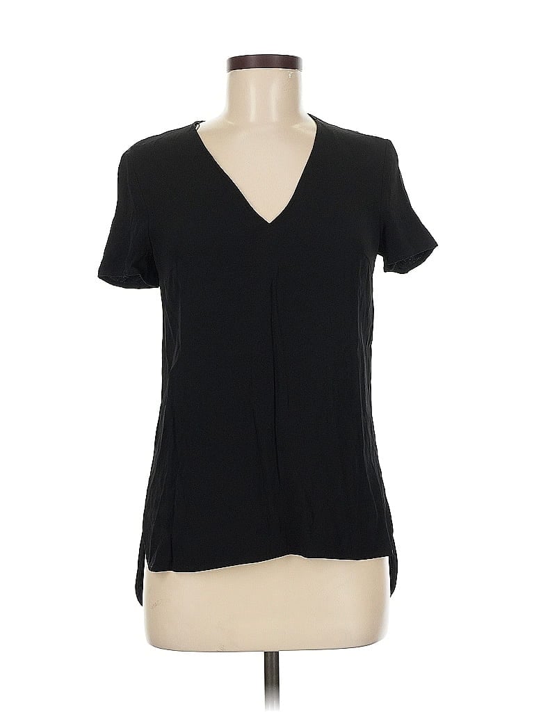 Pre-owned Boss By Hugo Boss Short Sleeve Top Black V Neck Tops