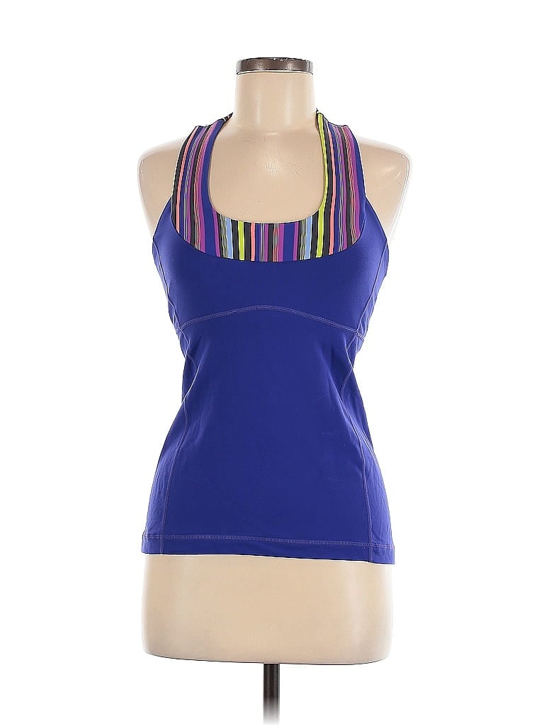 Pre-owned Lululemon Athletica Tank Top Blue Halter Neckline Tops