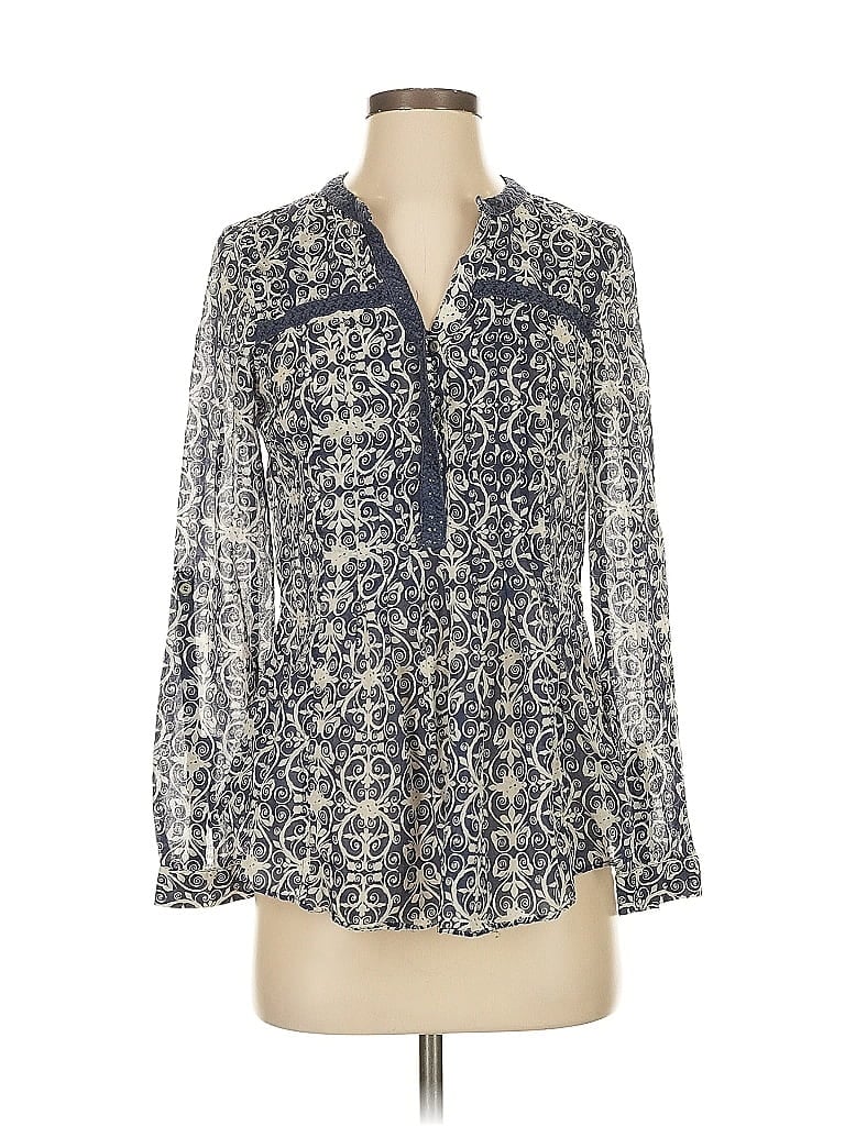 Pre-owned Maeve Long Sleeve Blouse In Blue