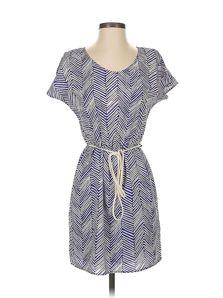 Collective Concepts 100% Polyester Chevron-herringbone Blue Casual Dress Size XS - photo 1