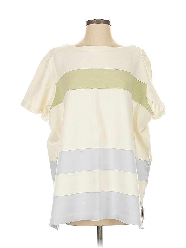 Pre-owned Chaus Short Sleeve Blouse In White