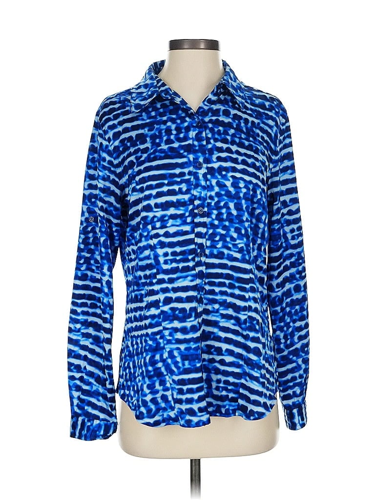 Pre-owned Calvin Klein Long Sleeve Button Down Shirt In Blue