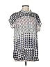 CAbi 100% Polyester Houndstooth Silver Short Sleeve Turtleneck Size M - photo 1
