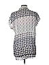 CAbi 100% Polyester Houndstooth Silver Short Sleeve Turtleneck Size M - photo 2