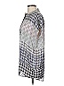 CAbi 100% Polyester Houndstooth Silver Short Sleeve Turtleneck Size M - photo 5