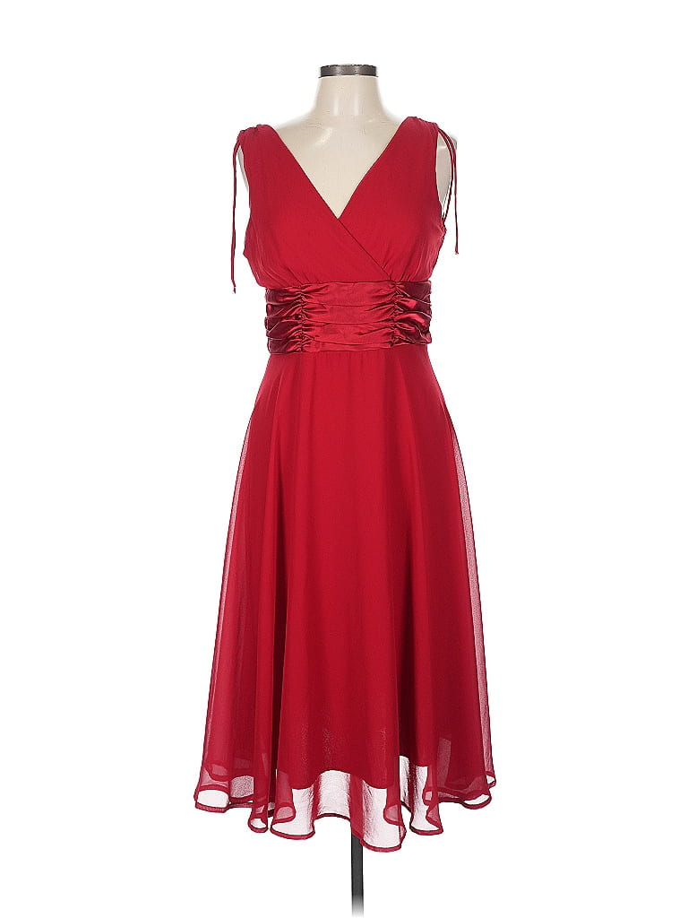 Connected Apparel 100% Polyester Red Cocktail Dress Size 12 - photo 1