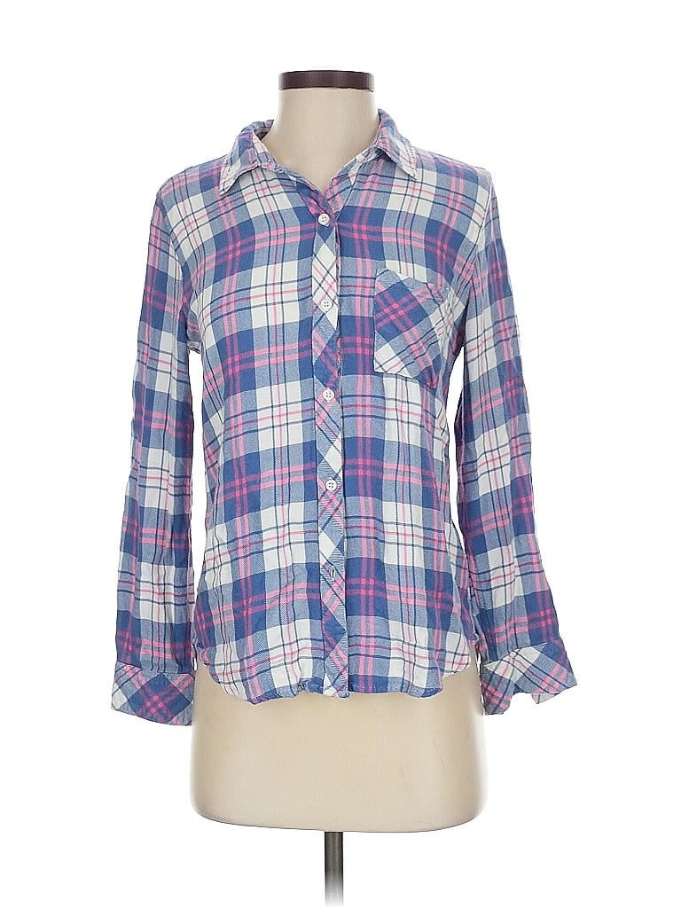 Pre-owned Rails 3/4 Sleeve Button Down Shirt In Blue