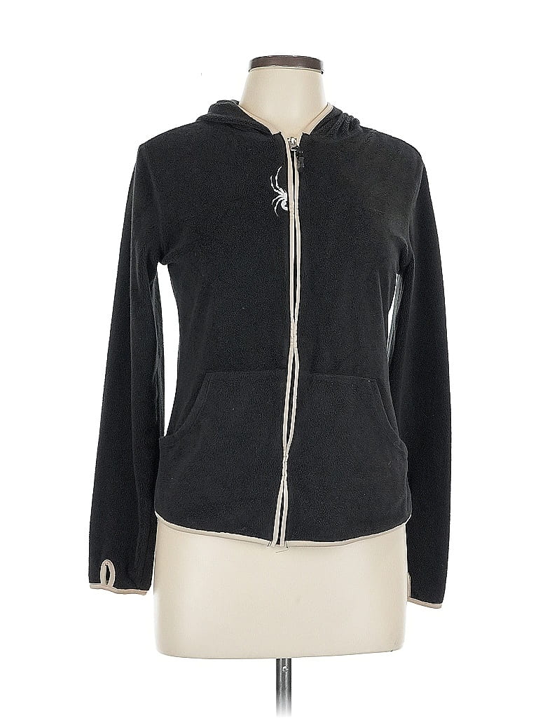 Spyder 100% Polyester Black Zip Up Hoodie Size 10 - photo 1