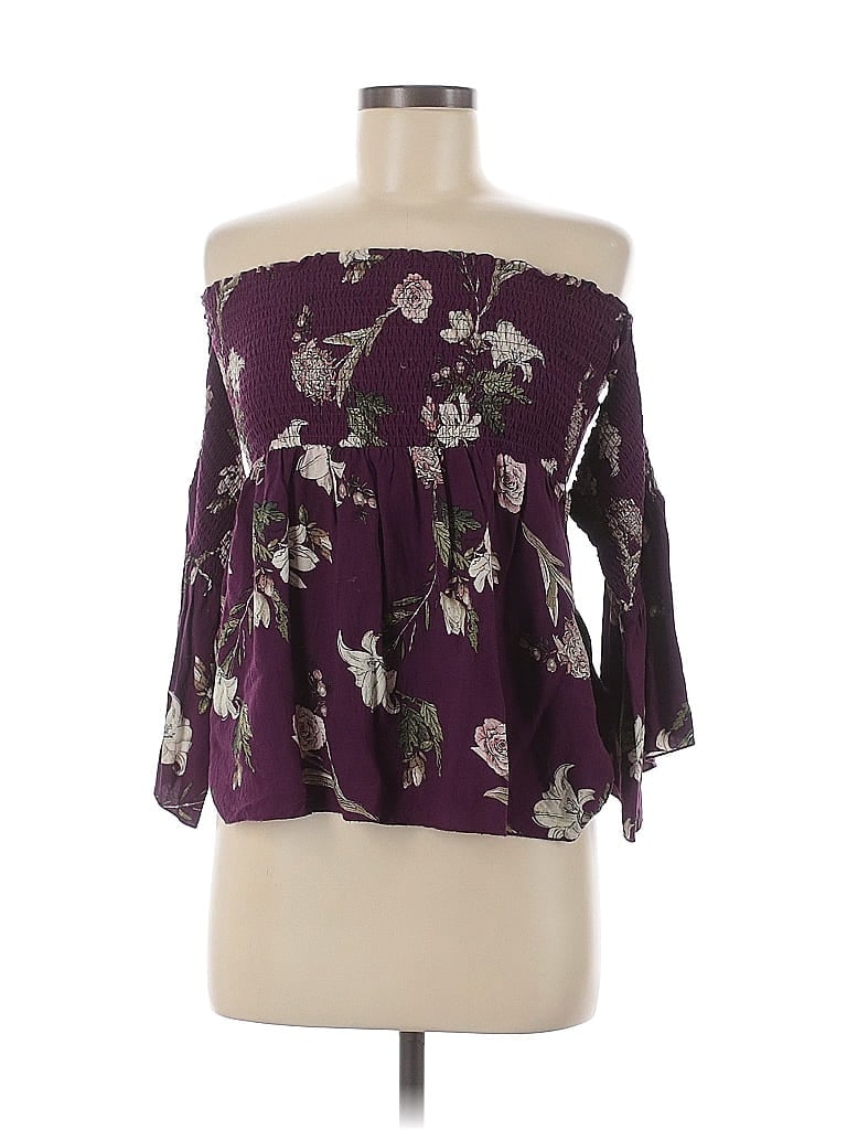 Pre-owned Blue Rain 3/4 Sleeve Blouse In Purple