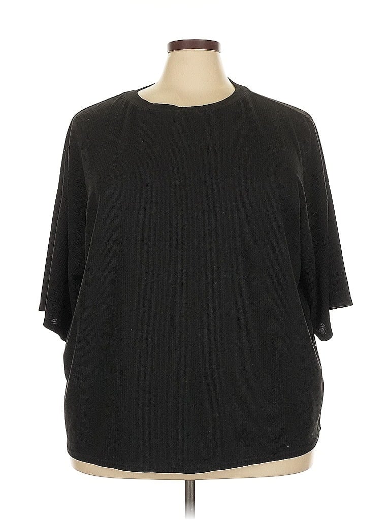 ELOQUII Black 3/4 Sleeve T-Shirt Size 22 - 24 Plus - photo 1