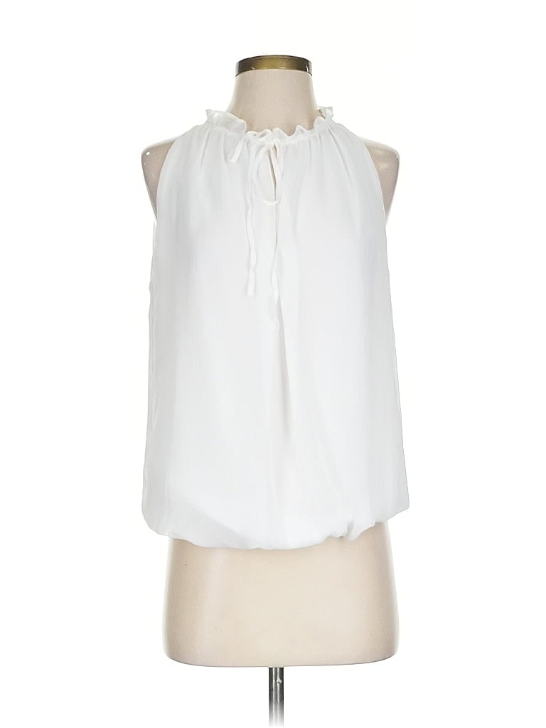 Pre-owned Max Studio Sleeveless Blouse In White