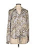 Mystree 100% Polyester Animal Print Silver Long Sleeve Blouse Size L - photo 1