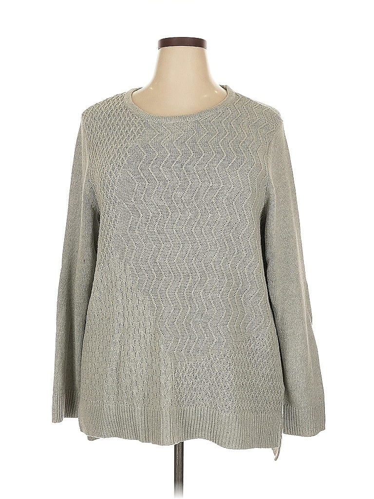 Cj Banks 100% Cotton Gray Pullover Sweater Size 2X - photo 1
