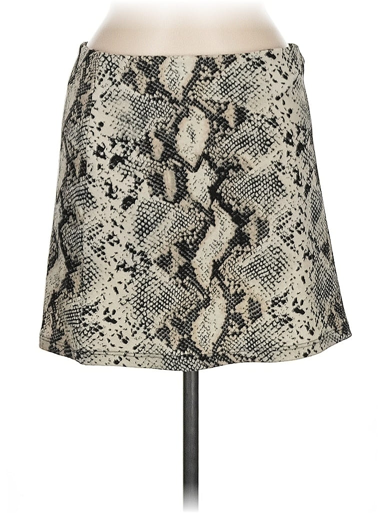 Pre-owned Kendall & Kylie Faux Leather Skirt In Silver