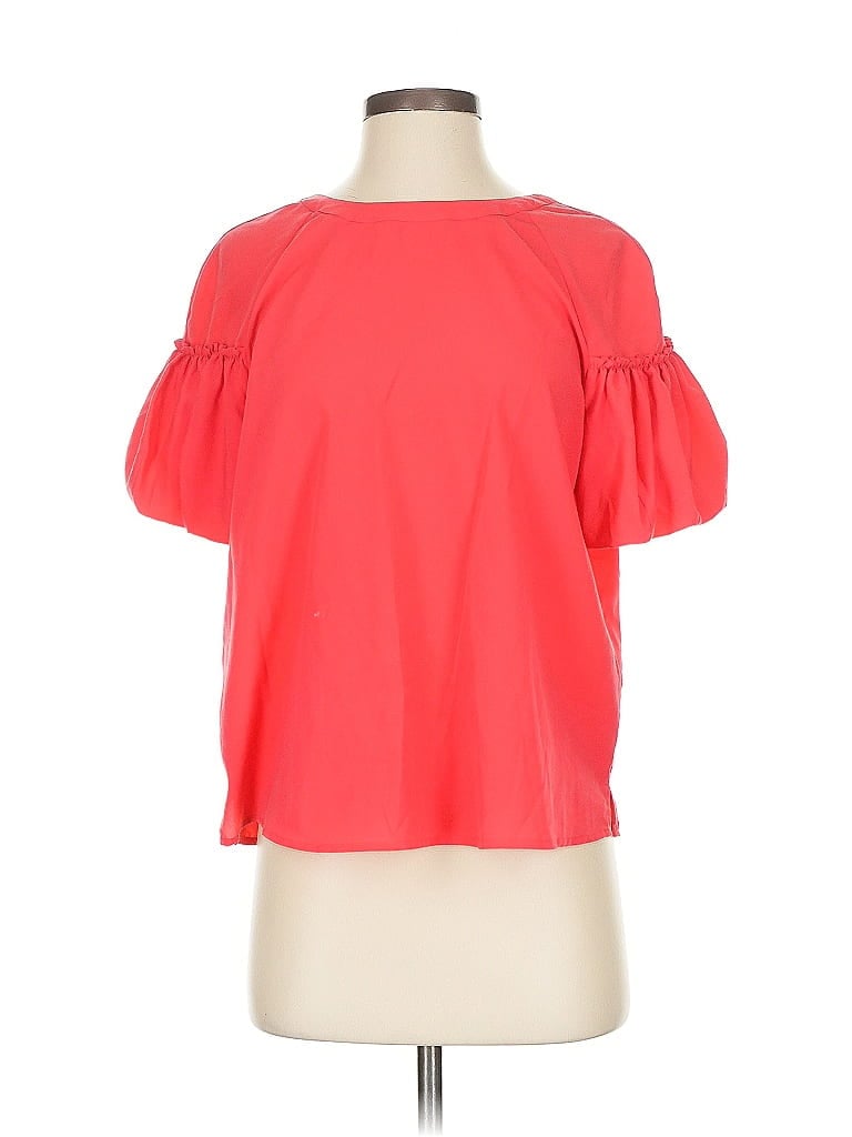 Click to view more detailed imagery on our partner's website Pre-owned French Connection Short Sleeve Top Red Cold Shoulder Neckline Tops
