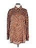Umgee 100% Polyester Animal Print Brown Long Sleeve Blouse Size L - photo 1