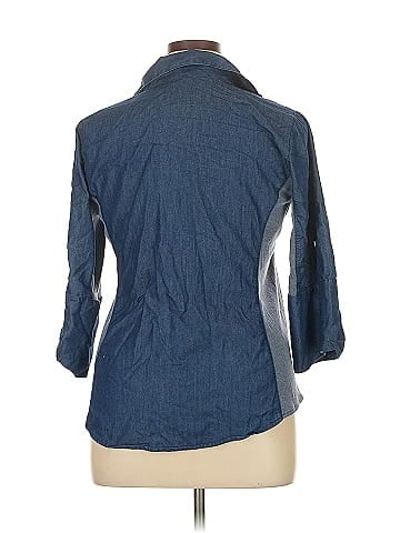 NY Collection 3/4 Sleeve Button-Down Shirt (view 2)