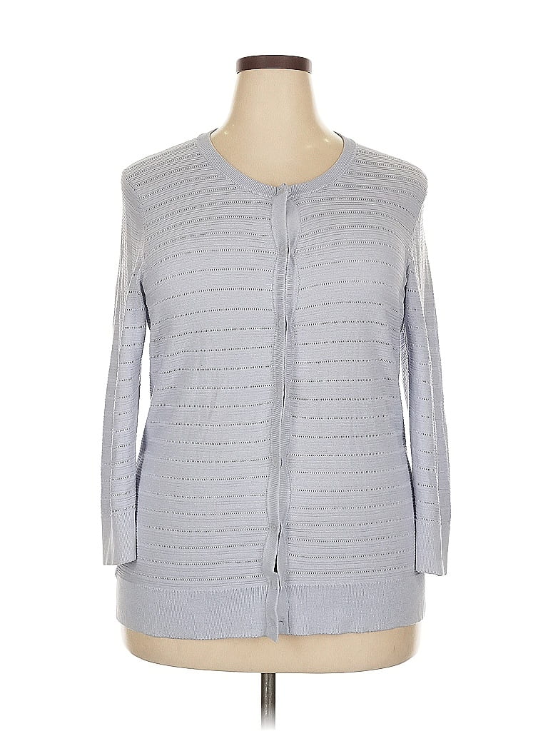 Pre-owned Ann Taylor Cardigan Sweater In Gray