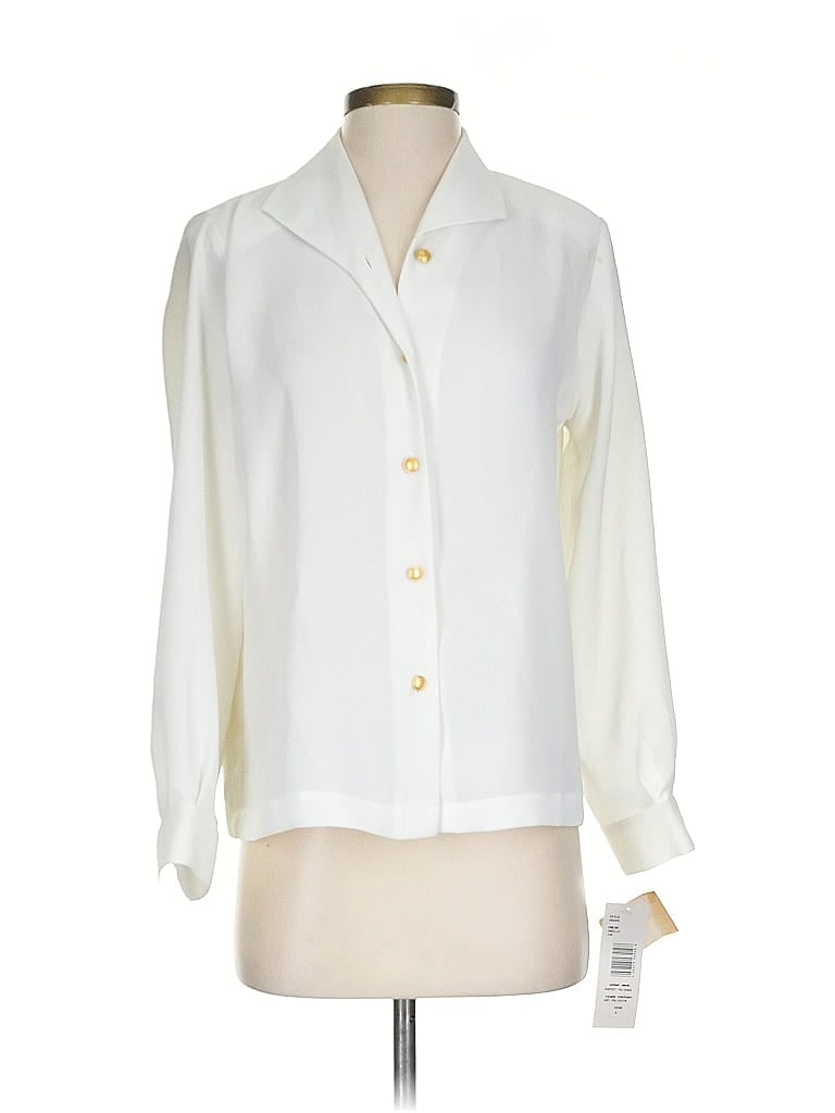 Chaus 100% Polyester Ivory Long Sleeve Blouse Size 4 - photo 1
