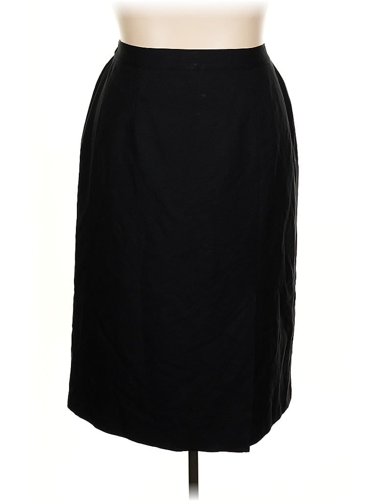 Sag Harbor 100% Polyester Solid Black Formal Skirt Size 18 - photo 1