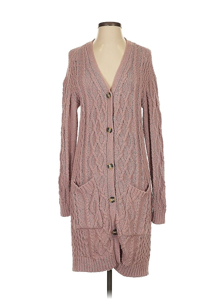 Pre-owned Tribal Jeans Cardigan Sweater In Pink