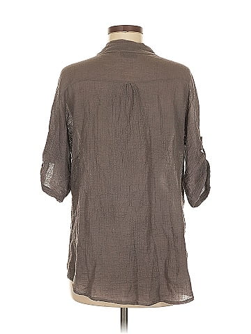 Assorted Brands 3/4 Sleeve Button-Down Shirt (view 2)