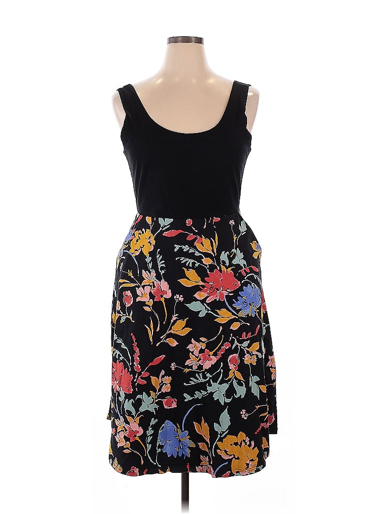 Pact Floral Black Casual Dress Size XL - photo 1