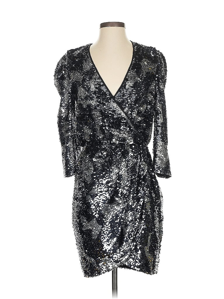 Tanya Taylor 100% Polyester Metallic Silver Cocktail Dress Size 2 - photo 1
