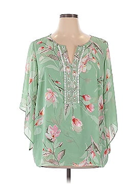 Belle By Kim Gravel 3/4 Sleeve Blouse