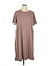 LOGO by Lori Goldstein Solid Brown Casual Dress Size 1X - photo 1