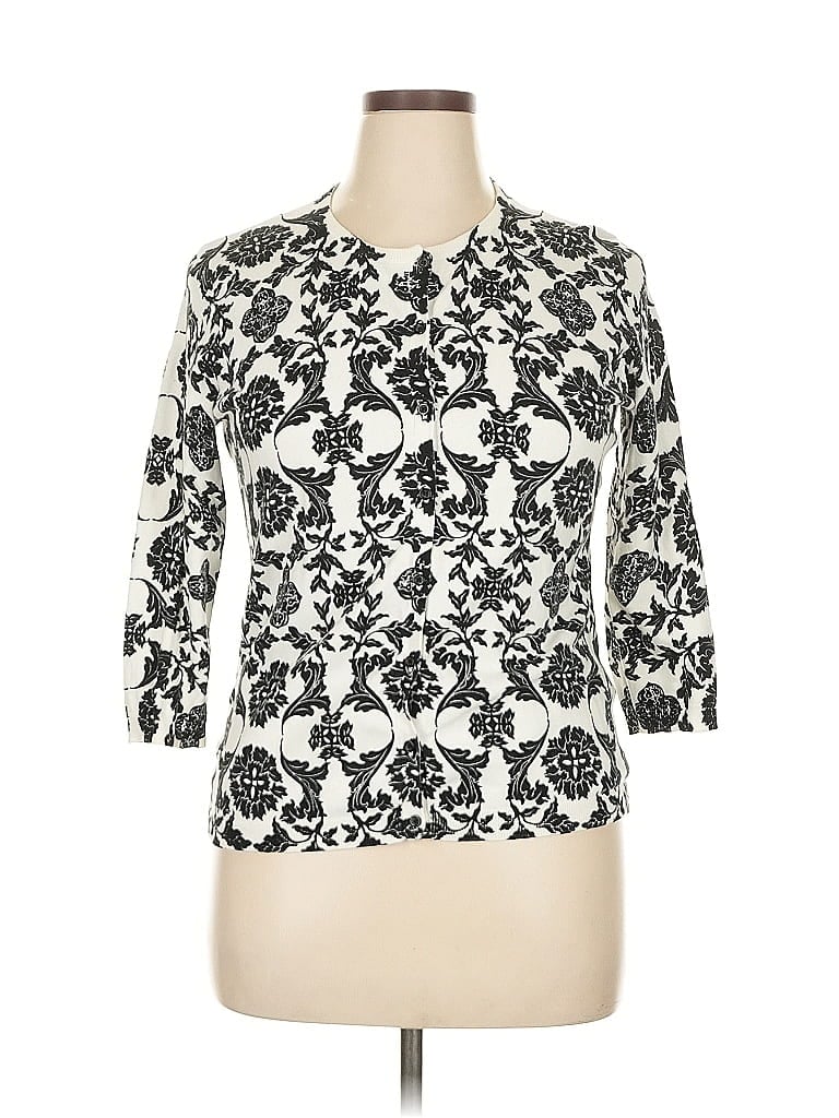 August Silk Ivory Cardigan Size XL - photo 1