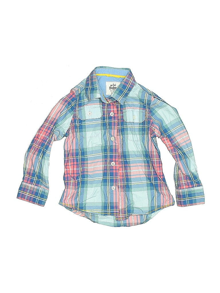 Click to view more detailed imagery on our partner's website Pre-owned Mini Boden Kids' Long Sleeve Button Down Shirt In Blue