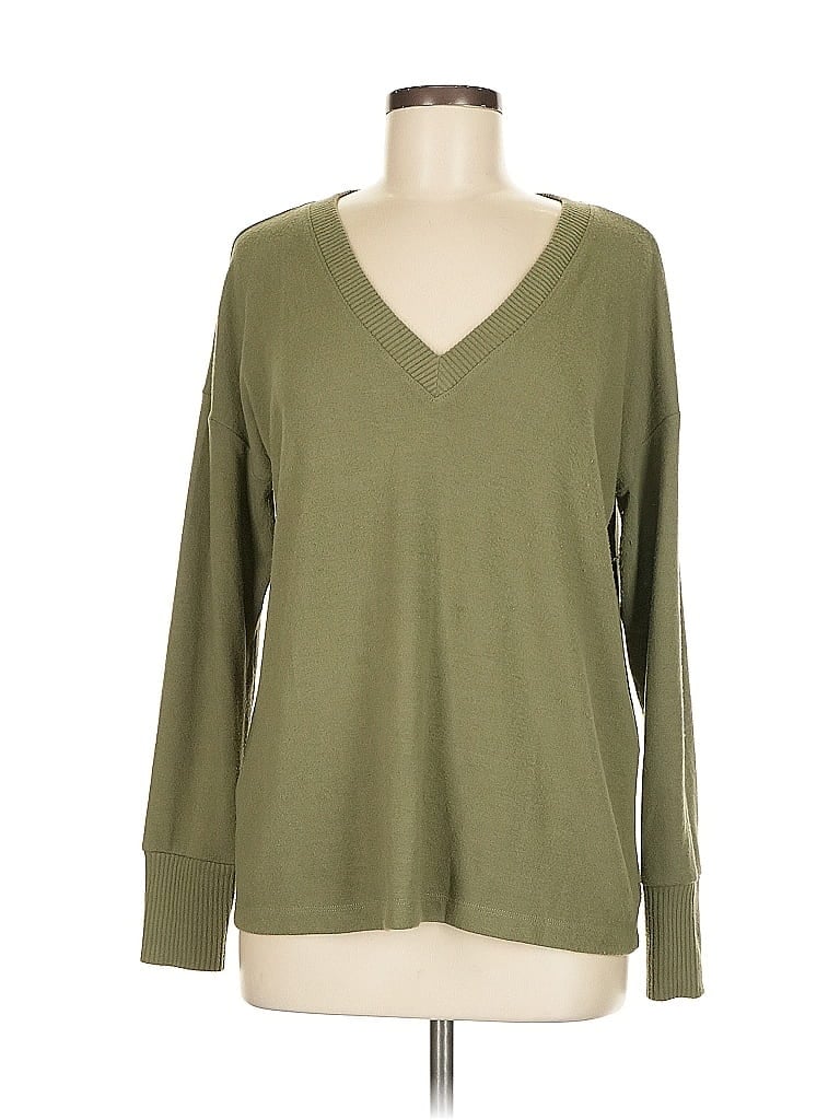 Pre-owned Ann Taylor Loft Pullover Sweater In Green