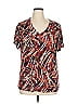 JM Collection Tweed Burgundy Short Sleeve T-Shirt Size 1X - photo 1