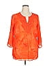 August Silk Orange 3/4 Sleeve Blouse Size 0X - photo 1