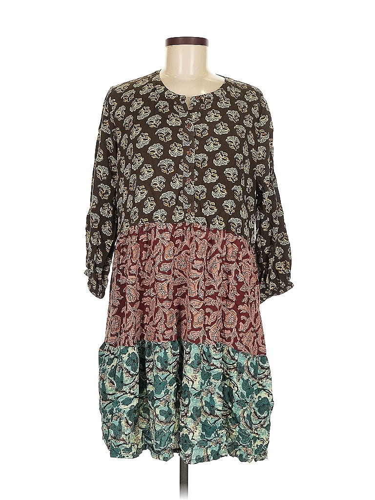 Natural Life 100% Rayon Paisley Brown Casual Dress Size M - photo 1
