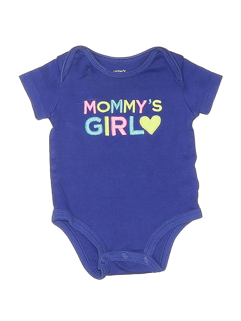 Pre-owned Carter's Babies' Short Sleeve Onesie In Blue