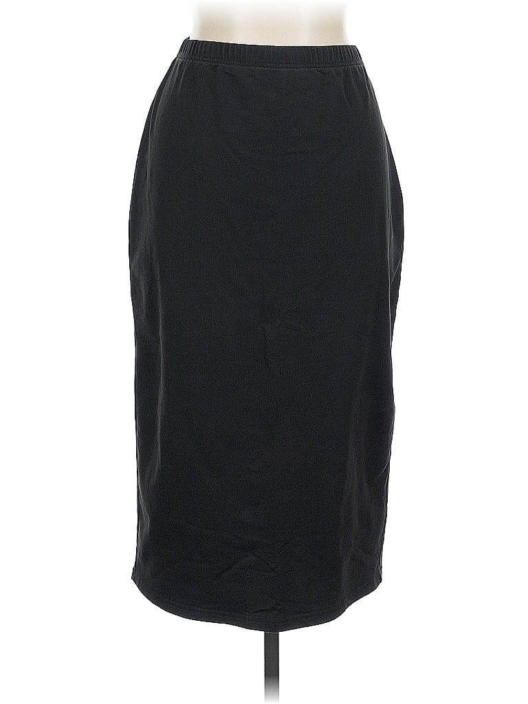 Suzanne Betro Solid Black Casual Skirt Size L - photo 1