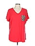 Belle By Kim Gravel Red Short Sleeve T-Shirt Size L - photo 1