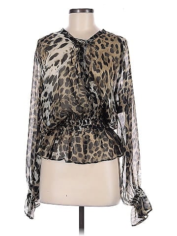 Roberto Cavalli Long Sleeve Silk Top (view 1)